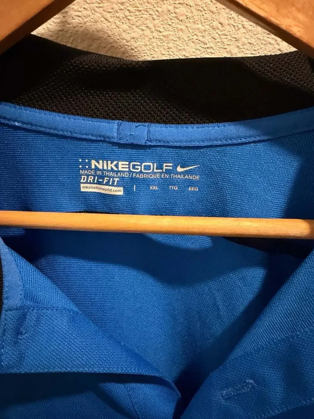 Nike Golf Dri-FIT Blue & Black Short Sleeve Polo Shirt Size XXL